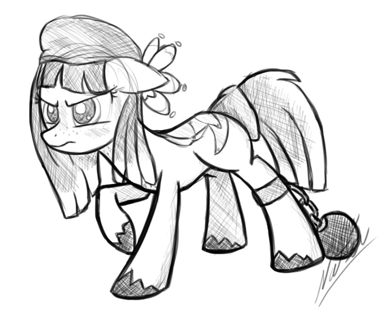 803x647 Wrecking Ball Pony Sketch (Request) By Natsu714