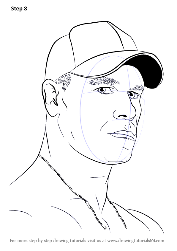 596x842 Learn How To Draw John Cena (Wrestlers) Step By Step Drawing
