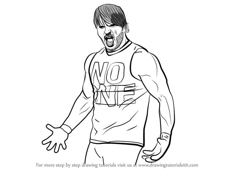 800x566 Learn How To Draw Aj Styles (Wrestlers) Step By Step Drawing