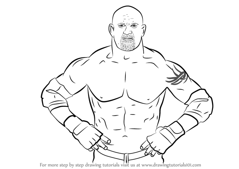 800x566 Learn How To Draw Bill Goldberg (Wrestlers) Step By Step Drawing