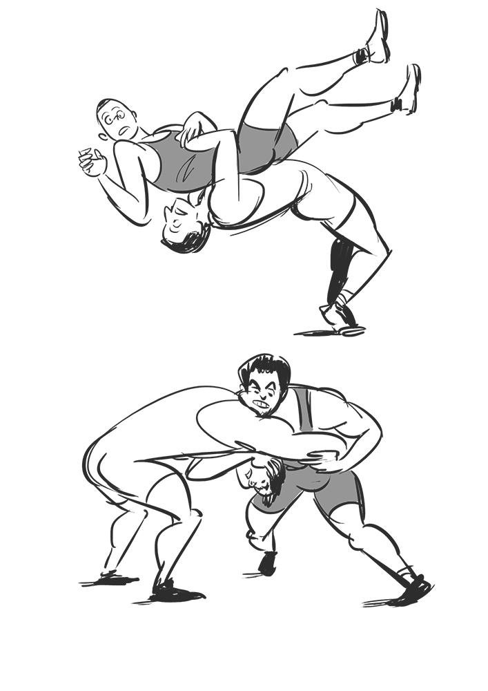 Wrestling Drawing at GetDrawings | Free download