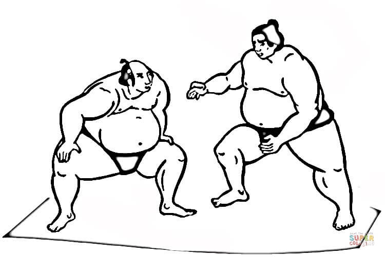 750x502 Wrestling Sumo Coloring Page Free Printable Coloring Pages