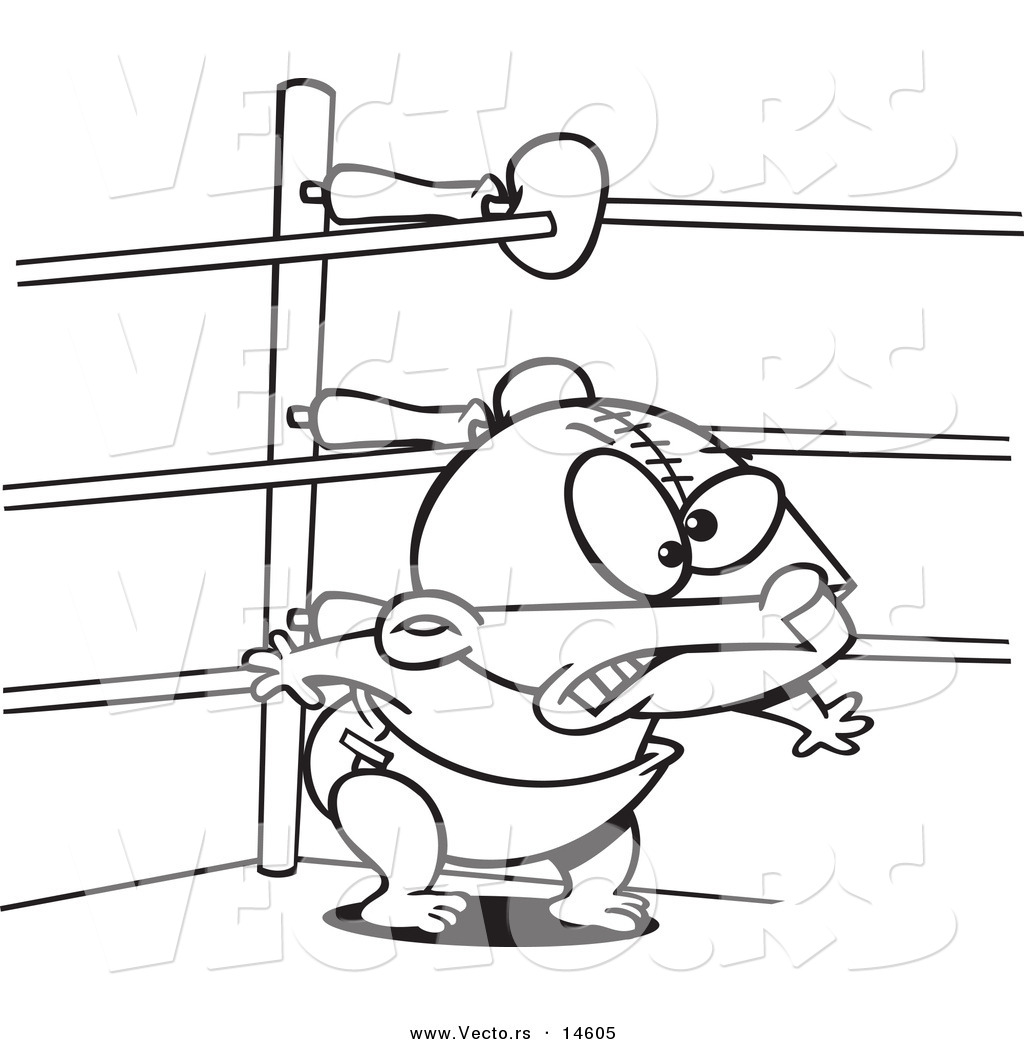 1024x1044 Vector Of A Cartoon Baby Wrestler