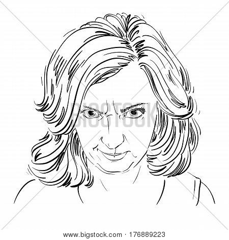 450x470 Hand Drawn Portrait White Skin Vector Amp Photo Bigstock