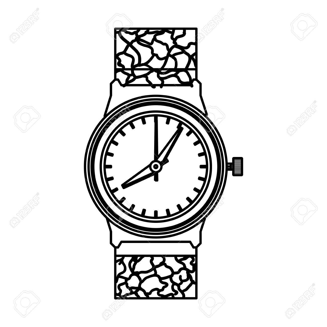 1300x1300 Luxury Wristwatch Clock Icon Vector Illustration Graphic Design