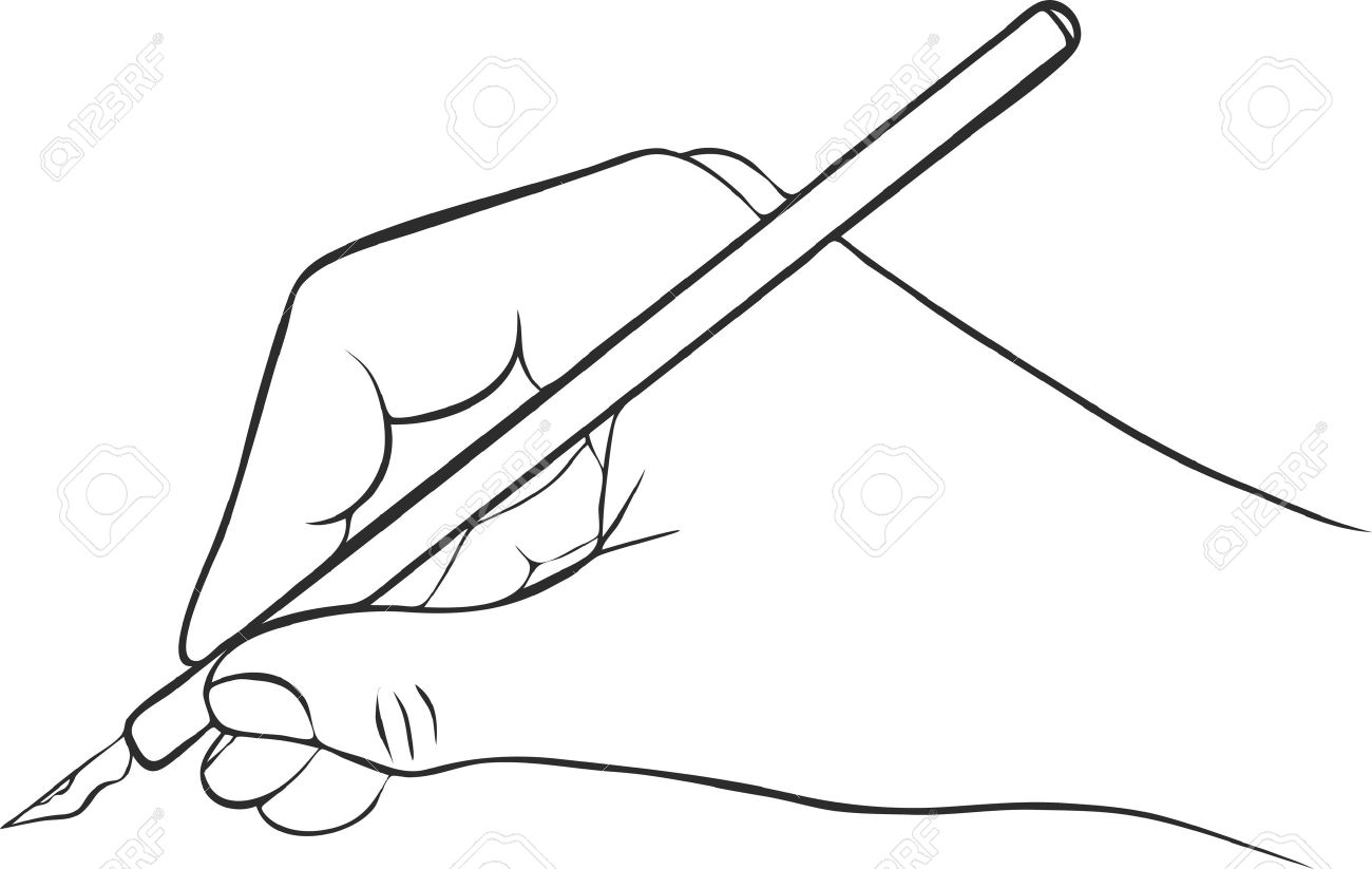 1300x823 Writing Hand With Ink Pen, Drawing Right Hand, Hand Drawn Vector