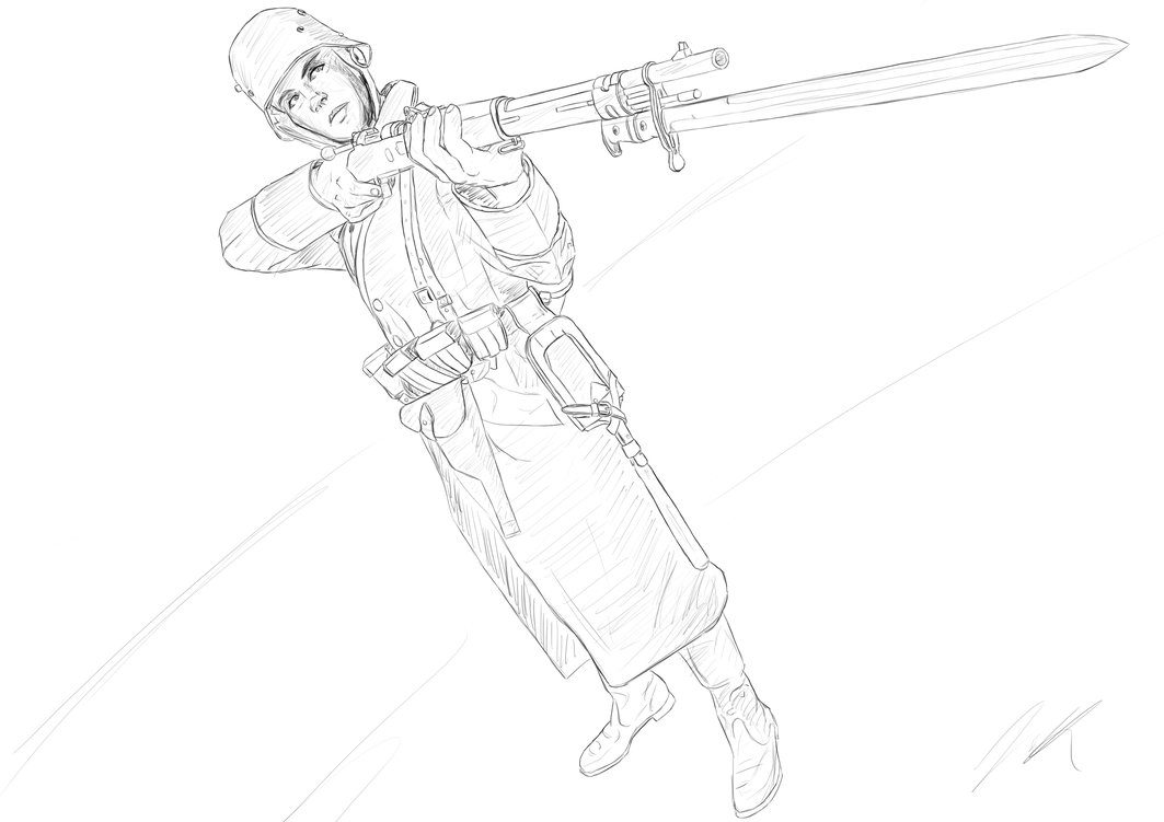 1063x751 Ww1 German Soldier Sketch Something By Gabriel529