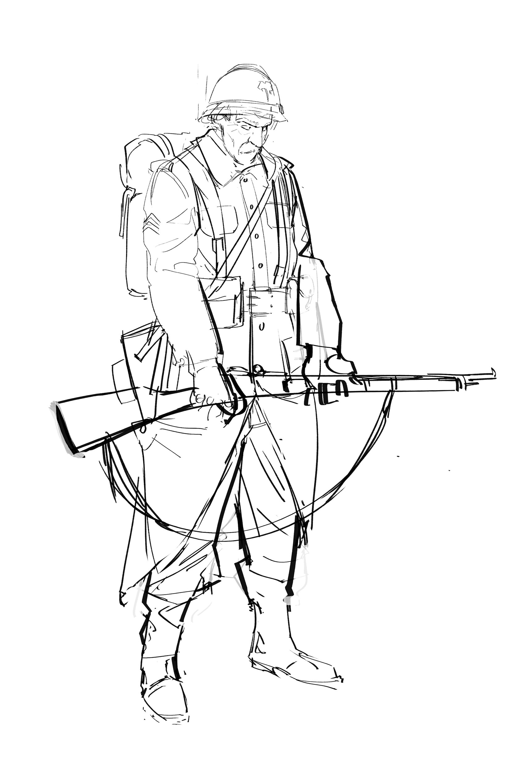 Ww1 Soldier Drawings ~ Ww1 Soldier Drawing Soldiers Army American Wwi ...