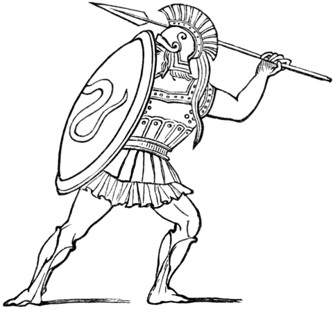 480x447 Ancient Greek Soldier Coloring Page Free Printable Coloring Pages