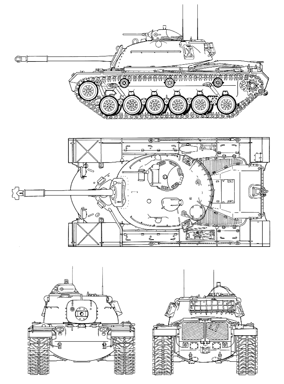 961x1299 M48 Patton Blueprint