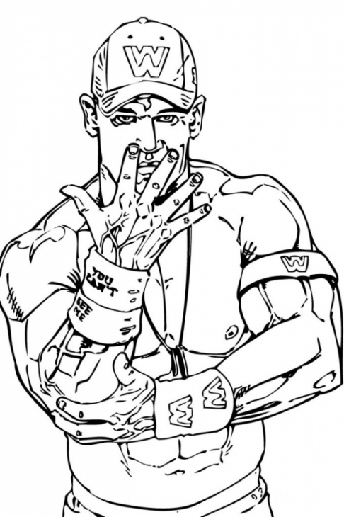 486x730 John Cena With His Face Off Taunting In Wwe Coloring Page Sports