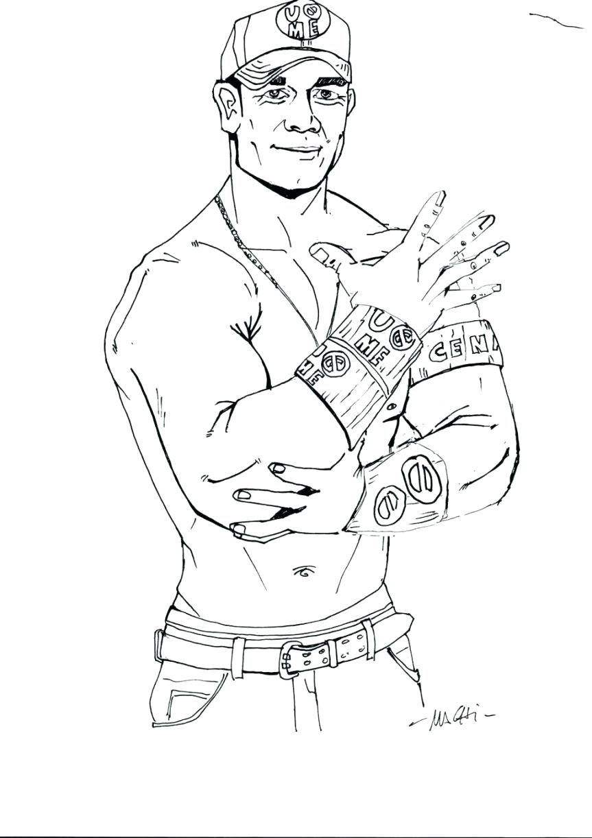 John Cena Coloring Easy Coloring Pages