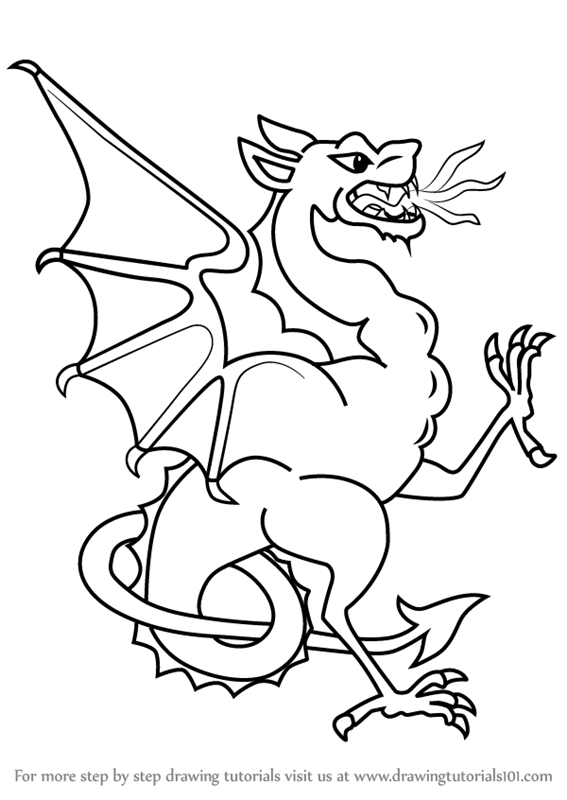 567x800 Learn How To Draw A Wyvern (Dragons) Step By Step Drawing Tutorials