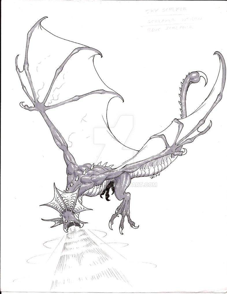 786x1017 Wyvern, Blue Screamer By Level9drow