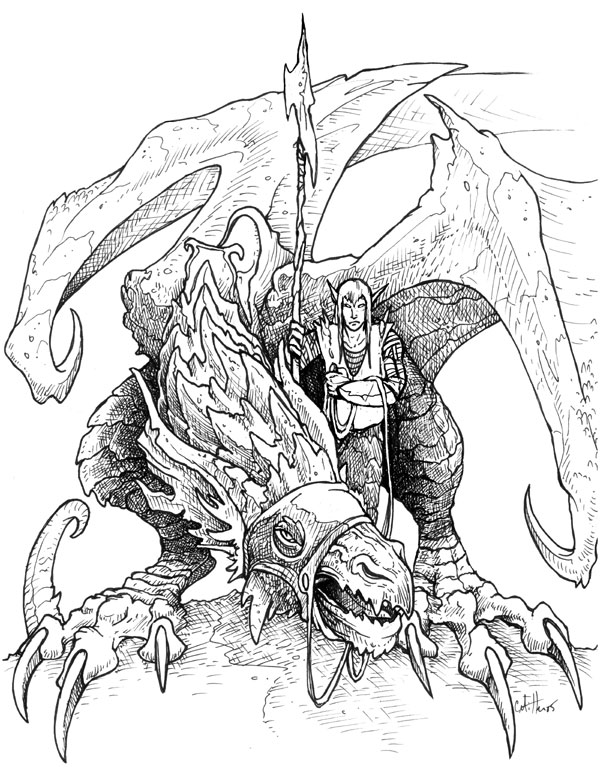 600x776 Wyvern Rider By Caramitten