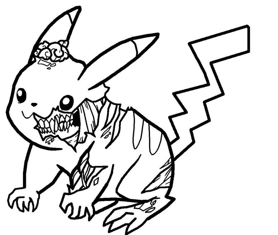900x759 Zombie Pikachu Lineart By Xbox Ds Gameboy