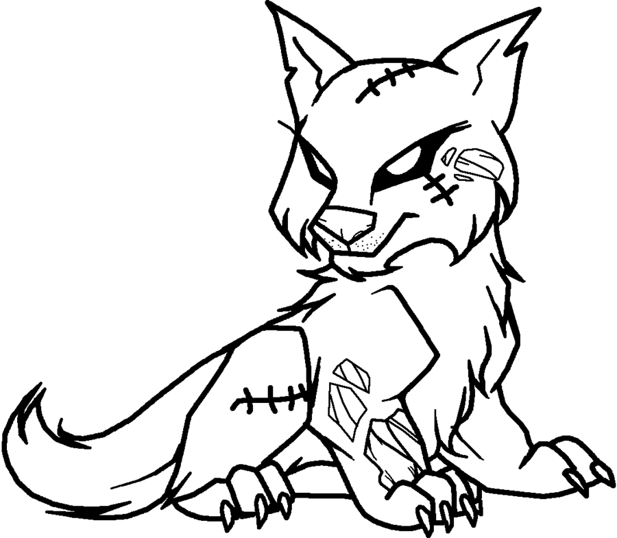 900x785 Zombie Wolf Lineart By Xbox Ds Gameboy