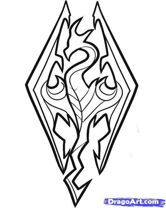 631x792 How To Draw Skyrim, Skyrim Logo Step 5 Art Everything