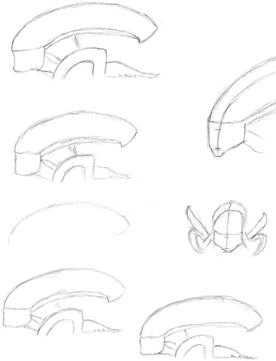 900x1176 Drawing A Xenomorph Head By Freshbreath3