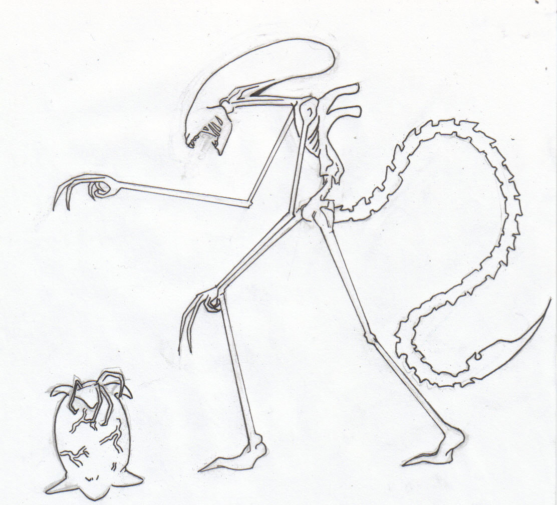 1112x1008 Xenomorph And Face Hugger By Kimeria