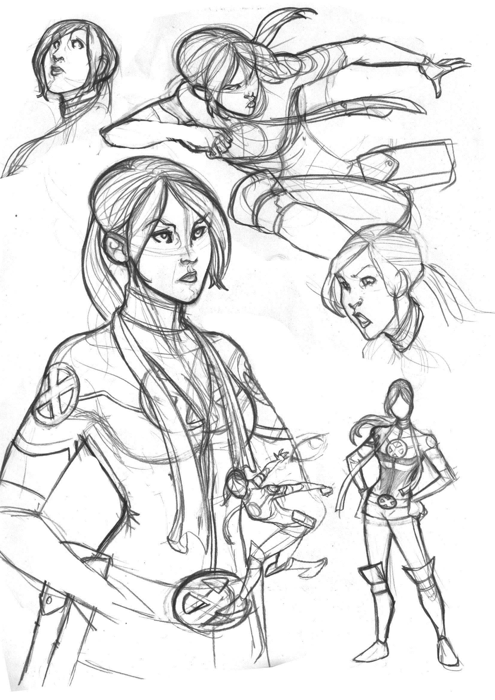 1654x2339 Rogue Sketches From X Men Legacy Marvel Sketchbook