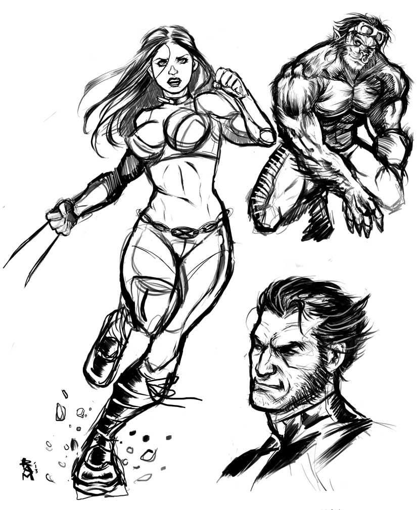 827x1010 X Men Sketches By Ramartwork