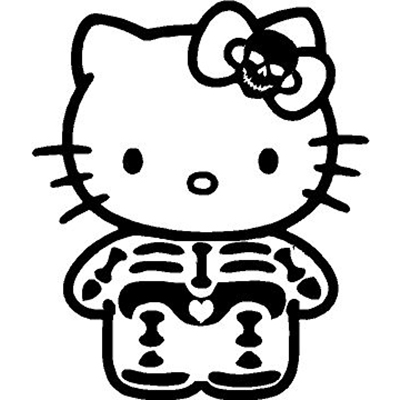 400x400 Hello Kitty Skeleton X Ray Vinyl Sticker For Your Wall, Car