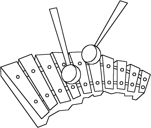 600x509 Xylophone Colouring Page Coloring Page For Kids