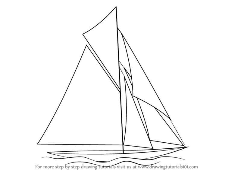 800x566 Learn How To Draw A Sailboat (Boats And Ships) Step By Step