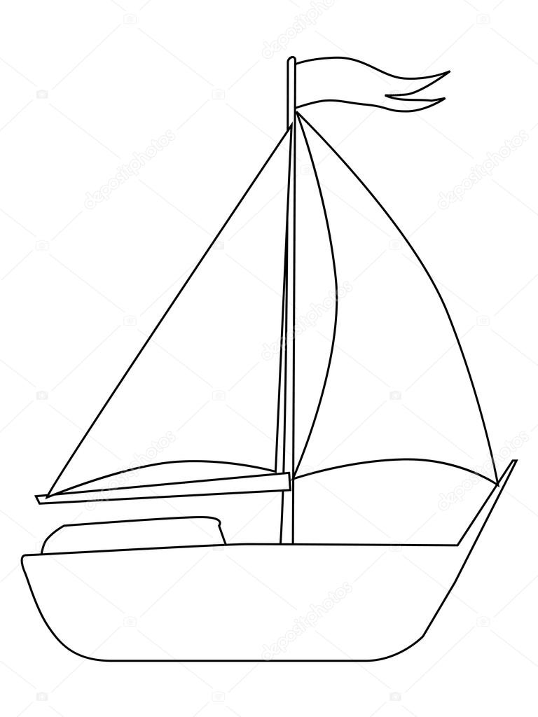 768x1024 Yacht, Side View Stock Vector Perysty