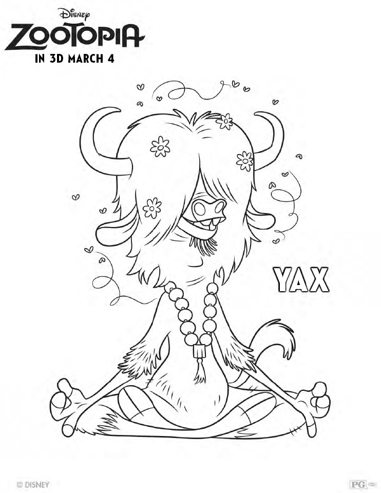 742x960 Yak Coloring Page