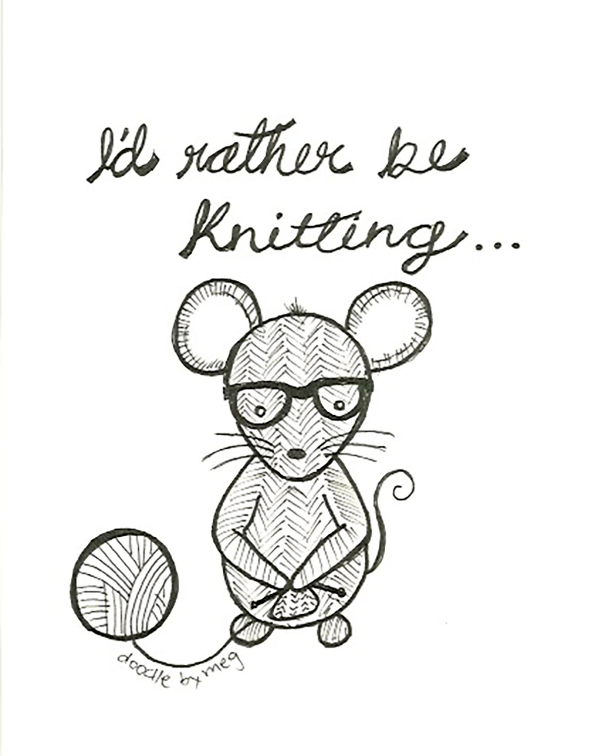 1200x1524 4 Pack Knitting Quotecard, Knit, Quote, Postcard, Drawing