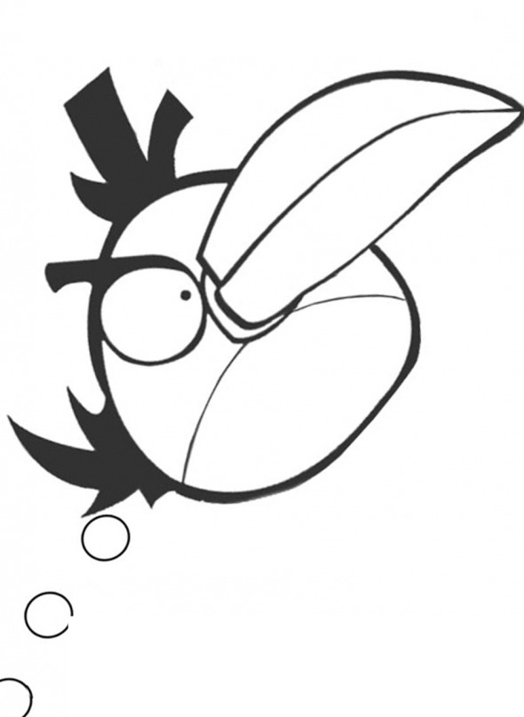 590x807 Pin Angry Birds Coloring Pages Yellow Bird Cake