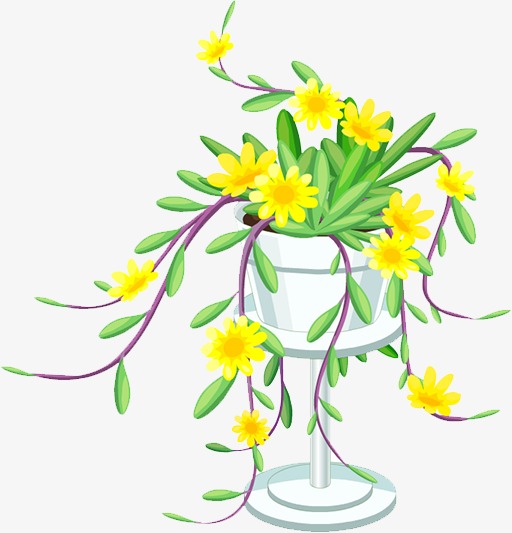 512x533 Vine, Yellow Flower, Green Leaves Png Image For Free Download