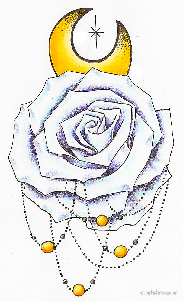 606x1000 White Rose Dreamcatcher Moon Star By Chelsiemarie Redbubble
