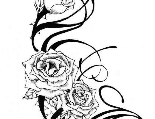 520x400 Realistic Rose Tattoo