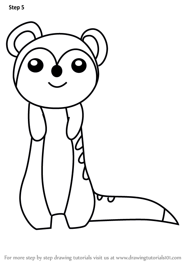 602x848 Learn How To Draw A Meerkat For Kids (Animals For Kids) Step By