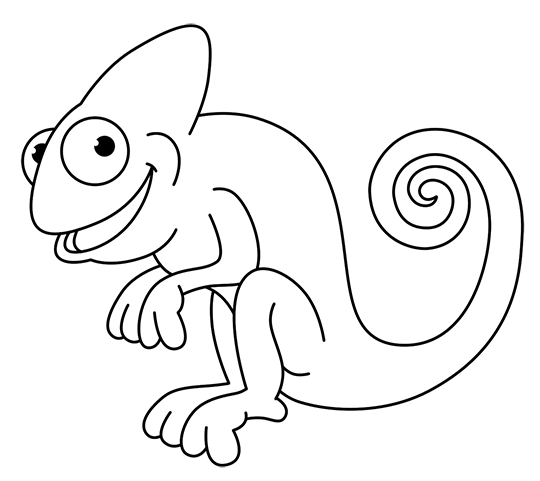 540x481 Cartoon Chameleon Step By Step Drawing Lesson
