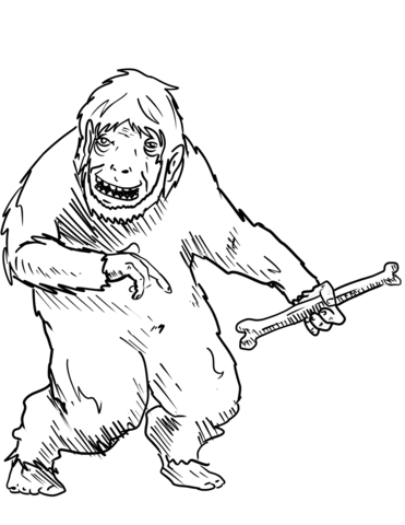 371x480 Yeti With Bone Coloring Page Free Printable Coloring Pages