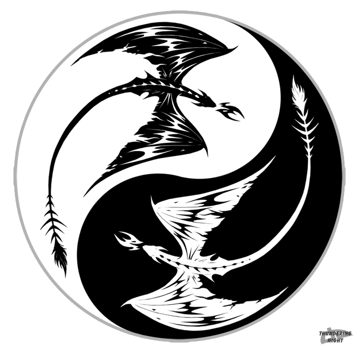 715x700 Yin Yang Dragons By Thunderingnight
