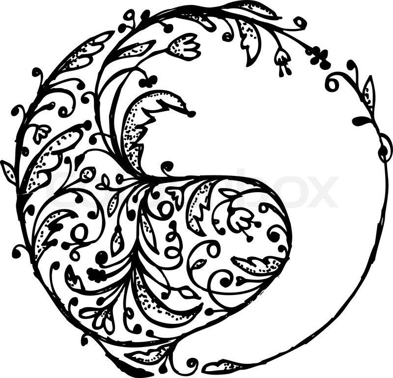 800x769 Yin Yang Sign, Sketch For Your Design Stock Vector Colourbox