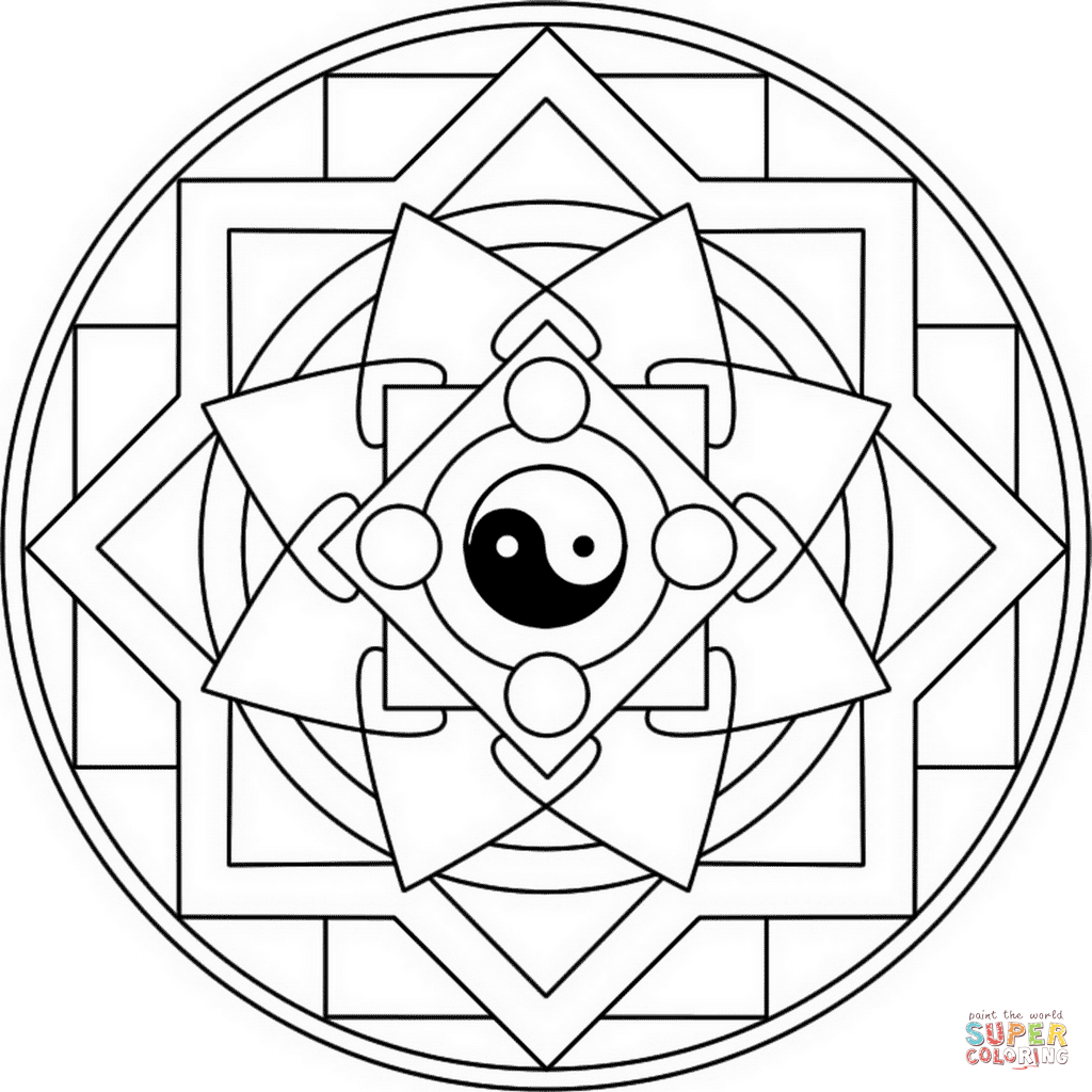 1024x1024 Yin Yang Coloring Page Free Printable Coloring Pages