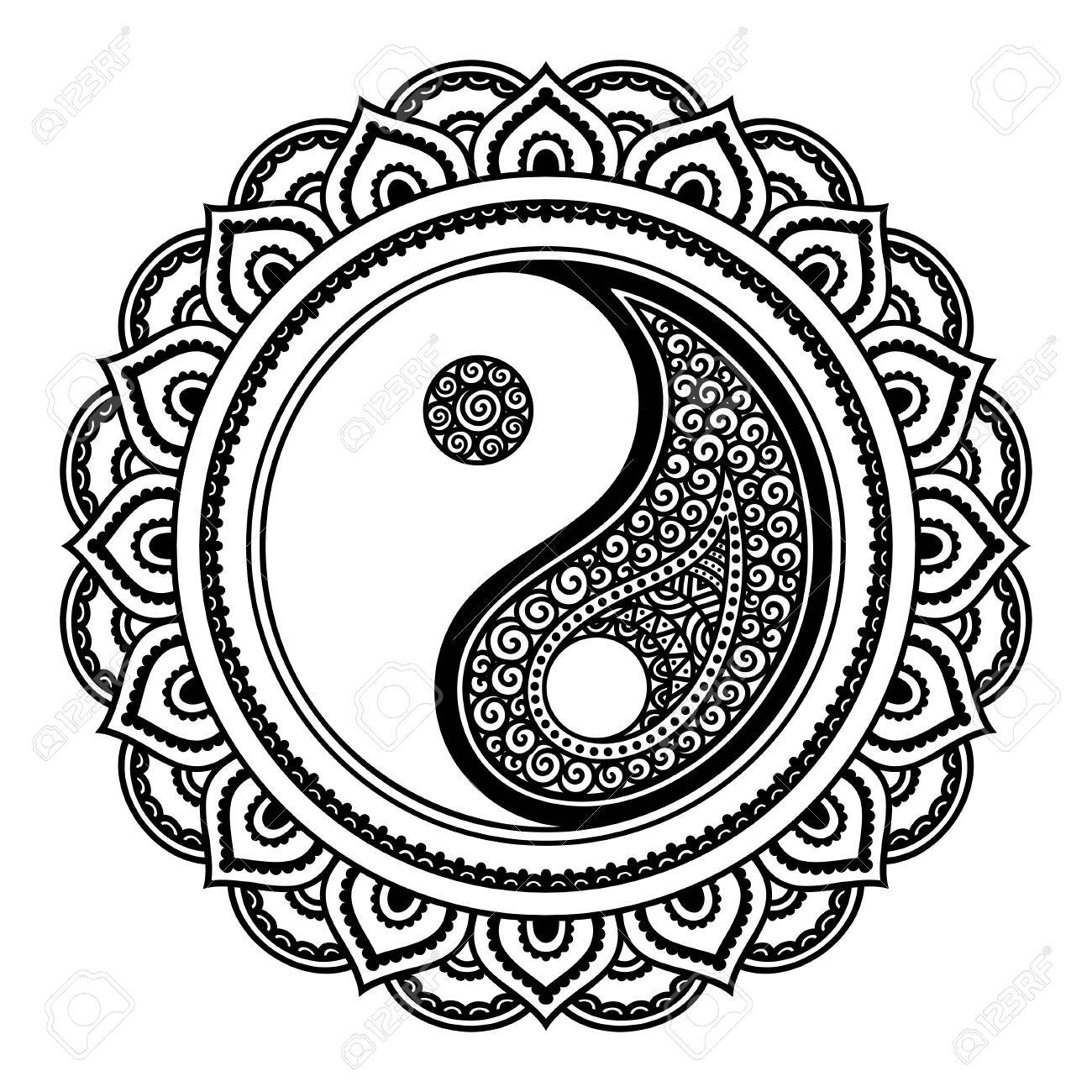 1300x1300 A Circular Pattern In The Form Of A Mandala. Yin Yang Decorative