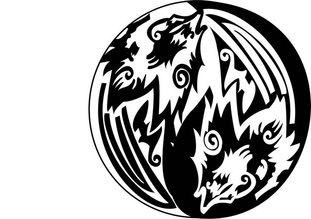 628x442 Yin Yang Wolfs Tattoo Design