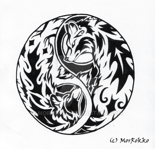 600x580 Ying Yang Wolf By Morrokko