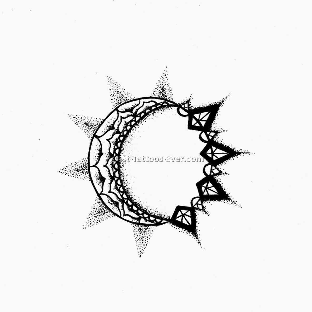 1185x1185 Yin Easy Moon Tattoos Yang Sun Tattoo Stencil Photos Pictures