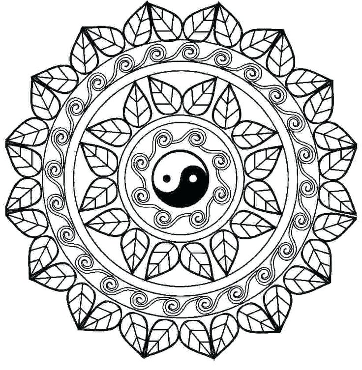 736x753 Coloring Pages Of Mandalas Adult Coloring Pages Mandala Yin Yang