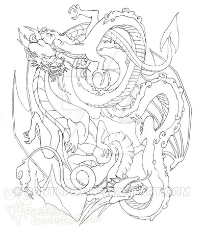 400x453 Dragon Yin Yang Tattoo Design By Rontufox