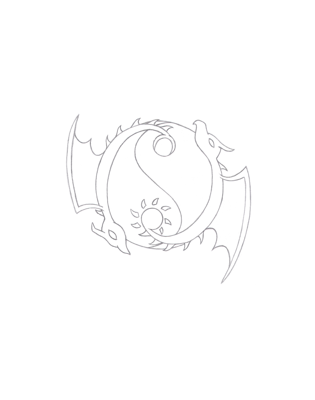 1024x1302 Yin Yang Dragon Tattoo Design Pencil Sketch By Pat In The Hat