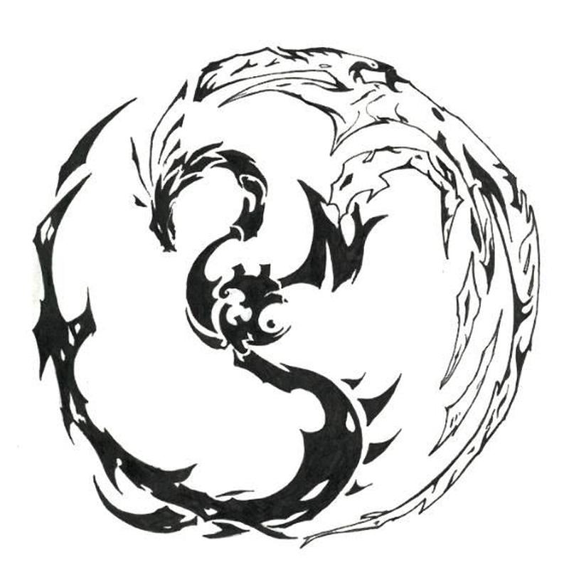 800x801 Yin Yang Dragon Tattoo